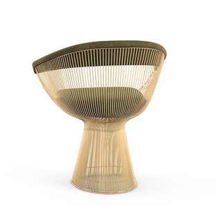 Knoll International Platner Side Armleunstoel - Circa - olijf - verguld 18 karaat