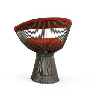 Knoll International Platner Side Armleunstoel - Circa - rood - metallic bronze lak