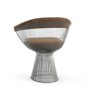 Knoll International Platner Side Armleunstoel - Circa - taupe - nikkel gepolijst