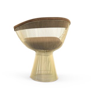 Knoll International Platner Side Armleunstoel - Circa - taupe - verguld 18 karaat