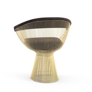 Knoll International Platner Side Armleunstoel - Circa - bruin - verguld 18 karaat