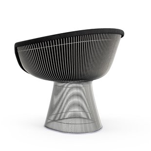 Knoll International Platner Lounge Armleunfauteuil - Circa - zwart - nikkel gepolijst