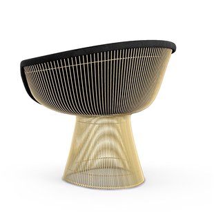 Knoll International Platner Lounge Armleunfauteuil - Circa - zwart - verguld 18 karaat