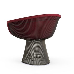 Knoll International Platner Lounge Armleunfauteuil - Circa - bordeaux rood - metallic bronze lak