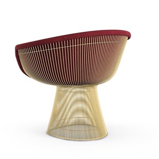 Knoll International Platner Lounge Armleunfauteuil - Circa - bordeaux rood - verguld 18 karaat