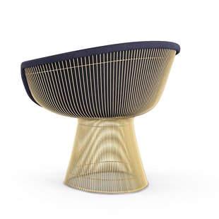 Knoll International Platner Lounge Armleunfauteuil - Circa - blauw - verguld 18 karaat