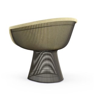 Knoll International Platner Lounge Armleunfauteuil - Circa - crèmewit - metallic bronze lak