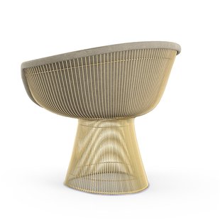 Knoll International Platner Lounge Armleunfauteuil - Circa - zilver - verguld 18 karaat