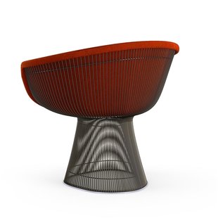 Knoll International Platner Lounge Armleunfauteuil - Circa - steenrood - metallic bronze lak
