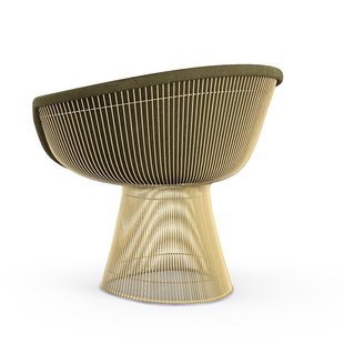 Knoll International Platner Lounge Armleunfauteuil - Circa - olijf - verguld 18 karaat