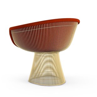 Knoll International Platner Lounge Armleunfauteuil - Circa - rood - verguld 18 karaat
