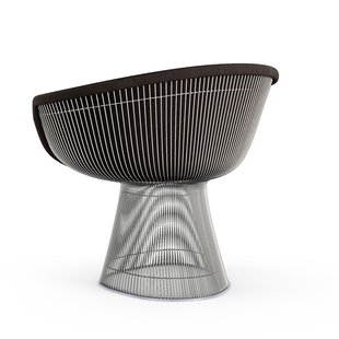 Knoll International Platner Lounge Armleunfauteuil - Circa - bruin - nikkel gepolijst