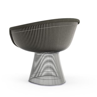 Knoll International Platner Lounge Armleunfauteuil - Circa - donkergroen - nikkel gepolijst