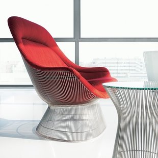 Knoll International Platner Easy Fauteuil - Circa - blauw - verguld 18 karaat