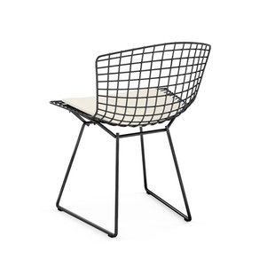 Knoll International Bertoia Side Stoel - Vinyl - wit - Rilsan-coating zwart