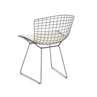 Knoll International Bertoia Side Stoel - Vinyl - wit - chroom hoogglans