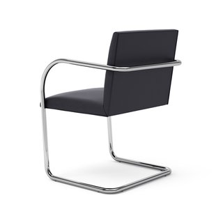 Knoll International Brno Armleunstoel - Rundrohr - Volo Black - zwart - met armleuning