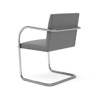 Knoll International Brno Armleunstoel - Rundrohr - Volo Cadet - donkergrijs - met armleuning