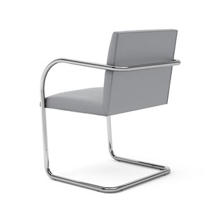 Knoll International Brno Armleunstoel - Rundrohr - Volo Flint - grijs - met armleuning