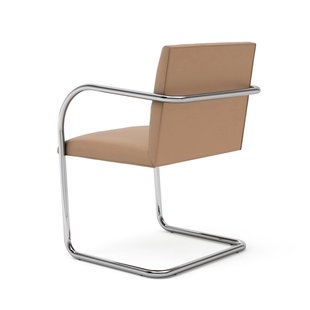 Knoll International Brno Armleunstoel - Rundrohr - Volo Tan - bruin - met armleuning