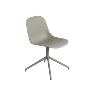 Muuto Fiber Side stoel - draaivoet - grijs - frame grijs