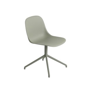 Muuto Fiber Side stoel - draaivoet - moddergroen - Frame moddergroen