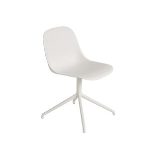 Muuto Fiber Side stoel - draaivoet - natuurwit - frame wit