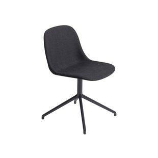 Muuto Fiber Side stoel - draaivoet - Remix 183 - frame zwart