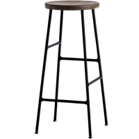 HAY Cornet barkruk - hoog - soft black - eiken gerookt