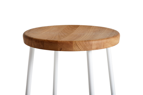 HAY Cornet barkruk - hoog - crèmewit - eiken geolied