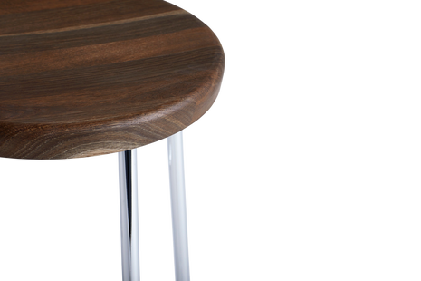 HAY Cornet barkruk - hoog - chroom - eiken gerookt