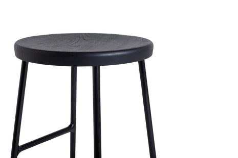 HAY Cornet barkruk - laag - soft black - Eiken zwart