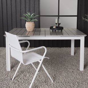 Nohr Uitschuifbare Tuintafel 'Ethen' 160/240 x 100cm, kleur Wit/Grijs