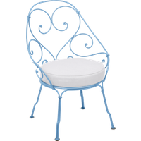 Fermob 1900 Fauteuil Cabriolet - E1 Maya blauw - grijswit