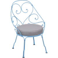 Fermob 1900 Fauteuil Cabriolet - E1 Maya blauw - flanelgrijs