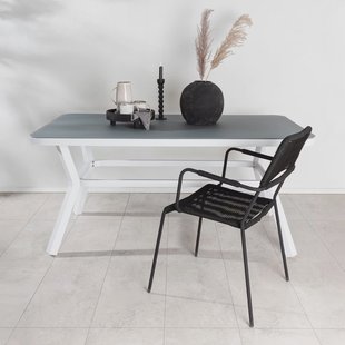 Nohr Tuintafel 'Sauel' Spraystone, 160 x 90cm, kleur Wit