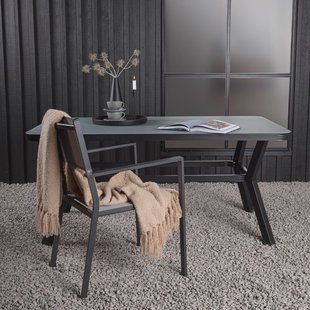 Nohr Tuintafel 'Sauel' Spraystone, 160 x 90cm, kleur Zwart