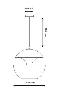 DCWéditions HERE COMES THE SUN hanglamp - wit/koper - 350