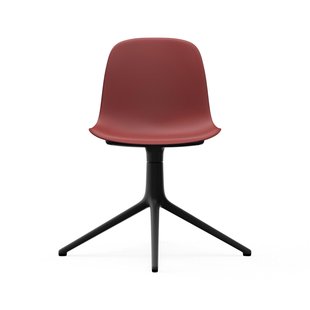 Normann Copenhagen Form Draaistoel - rood - aluminium zwart