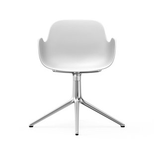 Normann Copenhagen Form Draaifauteuil - aluminium - wit