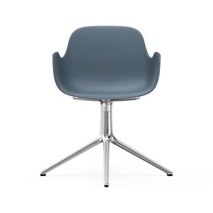Normann Copenhagen Form Draaifauteuil - aluminium - blauw