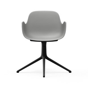 Normann Copenhagen Form Draaifauteuil - aluminium zwart - grijs