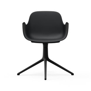 Normann Copenhagen Form Draaifauteuil - aluminium zwart - zwart