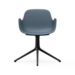 Normann Copenhagen Form Draaifauteuil - aluminium zwart - blauw