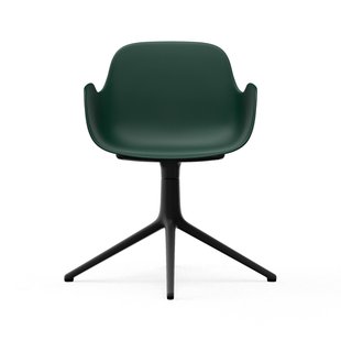 Normann Copenhagen Form Draaifauteuil - aluminium zwart - groen