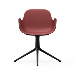 Normann Copenhagen Form Draaifauteuil - rood - aluminium zwart
