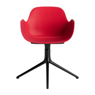 Normann Copenhagen Form Draaifauteuil - NormannCopenhagenFormBrightRed - aluminium zwart