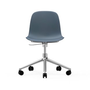Normann Copenhagen Form Draaistoel met wielen - aluminium - blauw