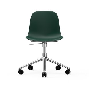 Normann Copenhagen Form Draaistoel met wielen - groen - aluminium zwart