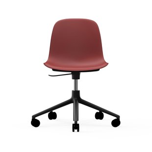 Normann Copenhagen Form Draaistoel met wielen - aluminium zwart - rood